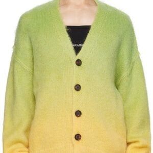Brushed knit mohair- and wool-blend cardigan